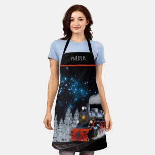 Christmas snow train apron