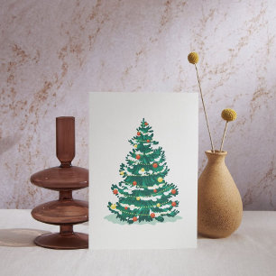 Christmas Snow Tree Holiday Postcard