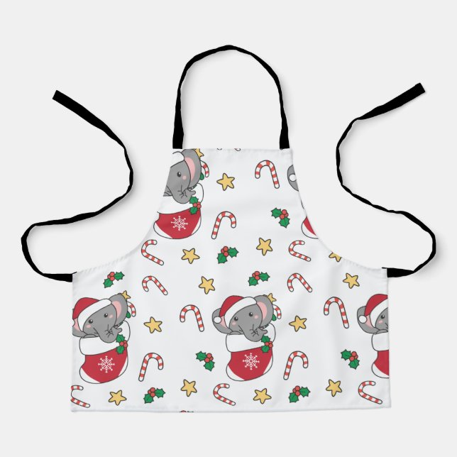 Christmas Snow Winter Animals Classic Apron (Front)