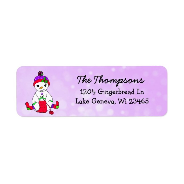 Christmas Snow Woman Knitting  Background (Front)