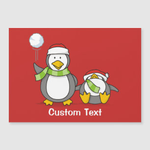 Christmas Snowballing penguins