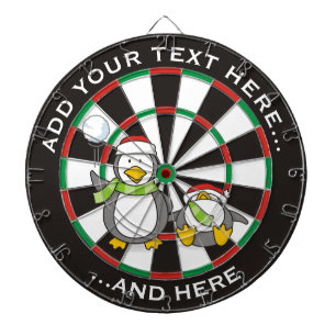 Christmas Snowballing penguins Dartboard