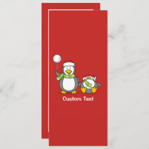 Christmas Snowballing penguins Invitation