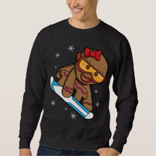 Christmas Snowboarding Gingerbread Girl Sweatshirt