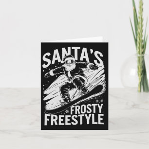Christmas Snowboarding Santa Snowboarder Santas Fr Card