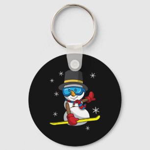 Christmas Snowboarding Snowman Snowboarder Snowboa Keychain