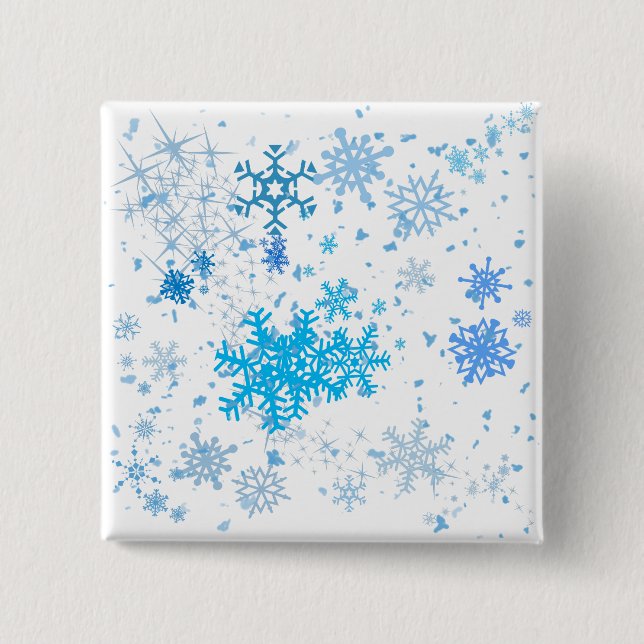 Christmas Snowfall 2 Inch Square Button (Front)