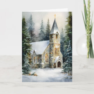 Christmas Snowfall at the Chapel Christmas Holiday Card