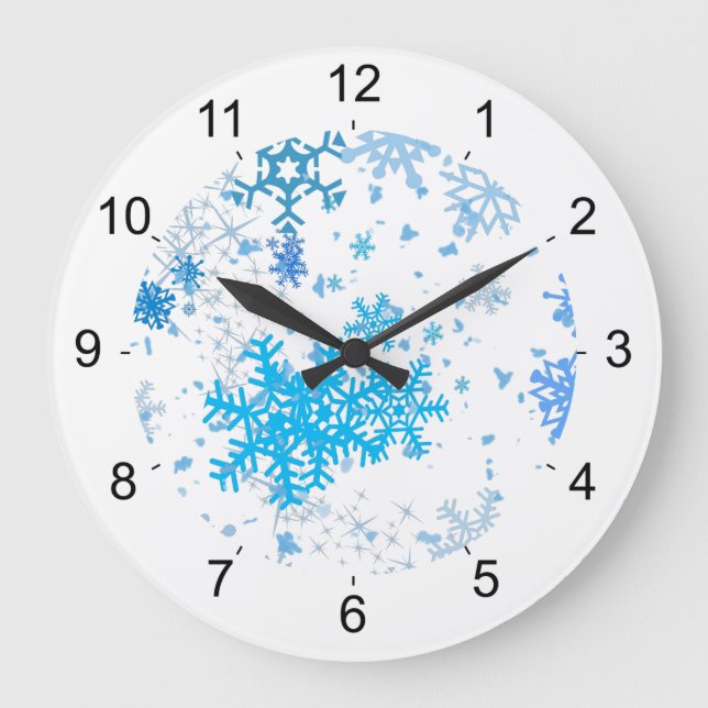 Christmas Snowfall Large Clock (Front)