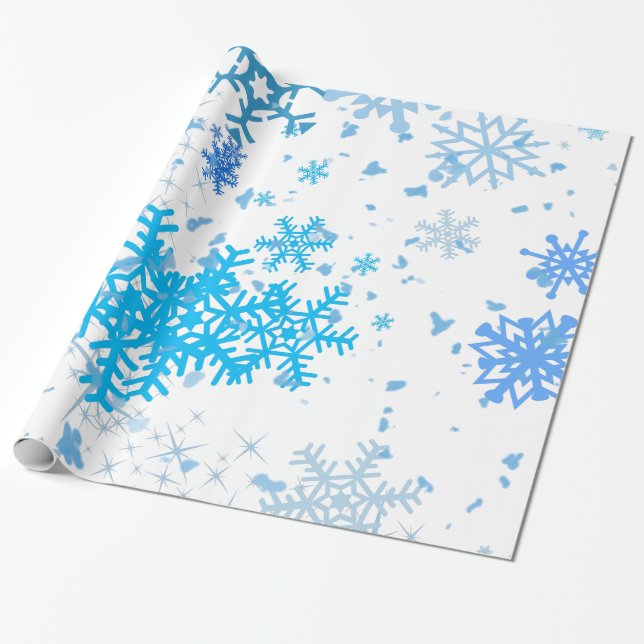 Christmas Snowfall Wrapping Paper (Unrolled)