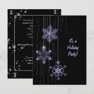 Christmas Snowflake and Diamond party Invitation