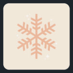 Christmas Snowflake Beige Square Sticker<br><div class="desc">Christmas Illustration – Snowflake – Neutral Beige / Earth Tones Holiday Christmas Print.</div>
