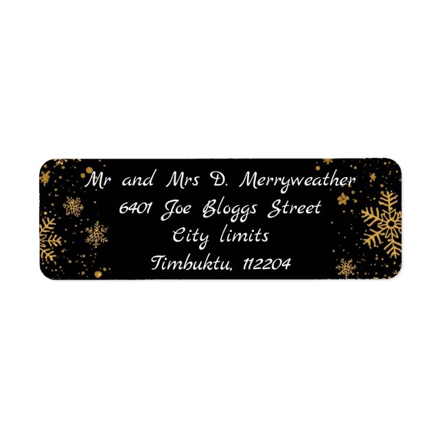 Christmas Snowflake Black and Gold (Front)