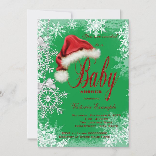 Christmas Snowflake Christmas Baby Shower Invitation (Front)