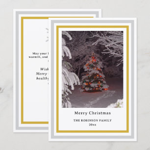 Christmas Snowflake Christmas Tree INSERT PHOTO Holiday Card