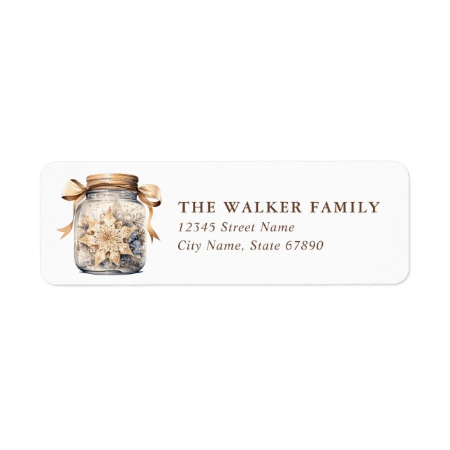 Christmas Snowflake Cookie Jar Address Labels (Front)