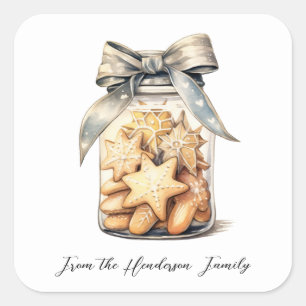Christmas Snowflake Cookie Jar Sticker