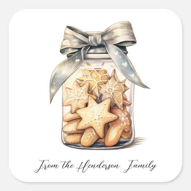 Christmas Snowflake Cookie Jar Sticker (Front)