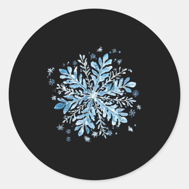 Christmas Snowflake - Cute Winter Vibe For Holiday Classic Round Sticker (Front)