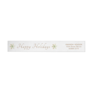 Christmas Snowflake Festive Personalized Holiday Wrap Around Label