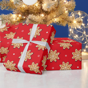 Christmas Snowflake Gingerbread Cookies Wrapping Paper
