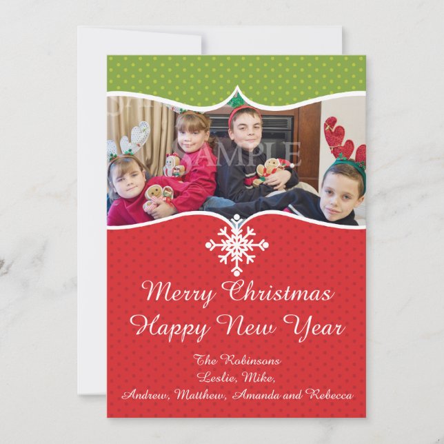 Christmas Snowflake  Groupon Holiday Card (Front)