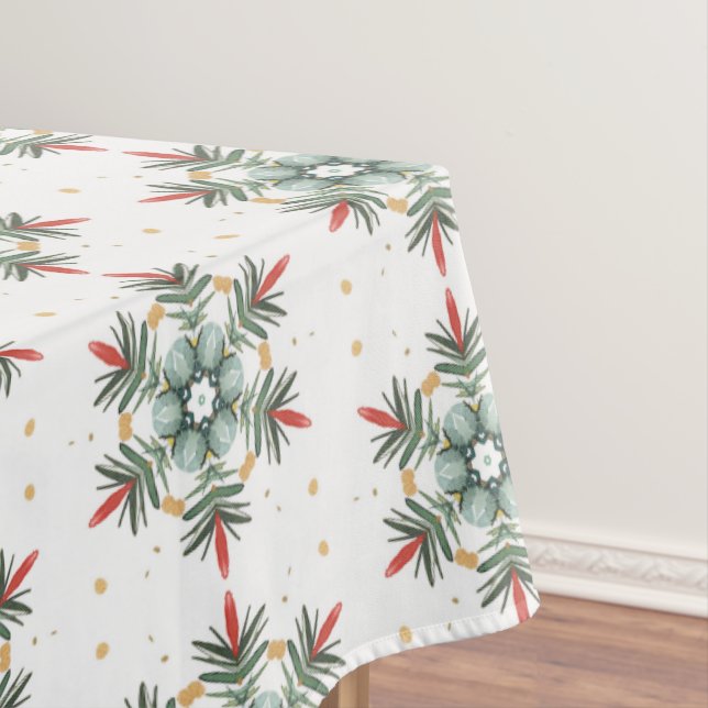 Christmas Snowflake Holiday Home Decor Tablecloth (In Situ)