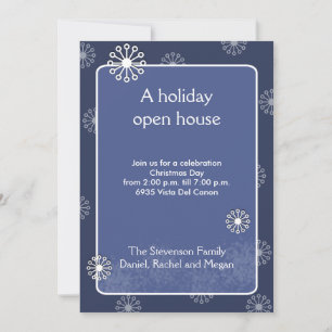 CHRISTMAS Snowflake Holiday Open House Party Invitation