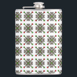 Christmas Snowflake Mandala Hip Flask<br><div class="desc">A long body pillow featuring a festive red and green snowflake mandala,  perfect for adding holiday cheer to your bedroom.</div>