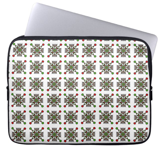 Christmas Snowflake Mandala Laptop Sleeve (Front)