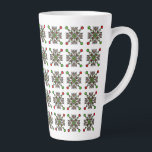 Christmas Snowflake Mandala Latte Mug<br><div class="desc">A long body pillow featuring a festive red and green snowflake mandala,  perfect for adding holiday cheer to your bedroom.</div>