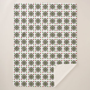 Christmas Snowflake Mandala Sherpa Blanket