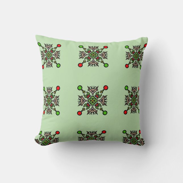 Christmas Snowflake Mandala Throw Pillow (Front)