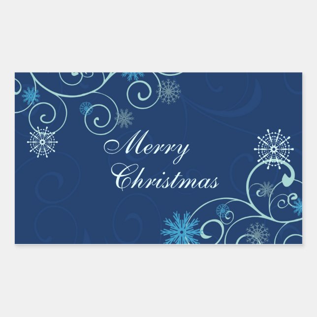 Christmas Snowflake Merry Christmas Stickers (Front)