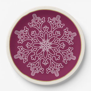 Christmas Snowflake Nordic Paper Plates