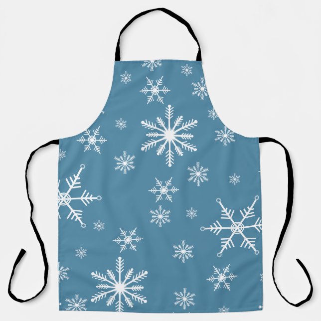 Christmas Snowflake On Blue Apron (Front)