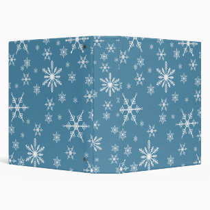 Christmas Snowflake On Blue Binder