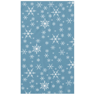 Christmas Snowflake On Blue Tablecloth