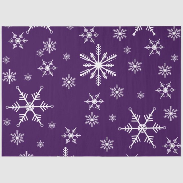 Christmas Snowflake On Purple Tissue Paper (Front)