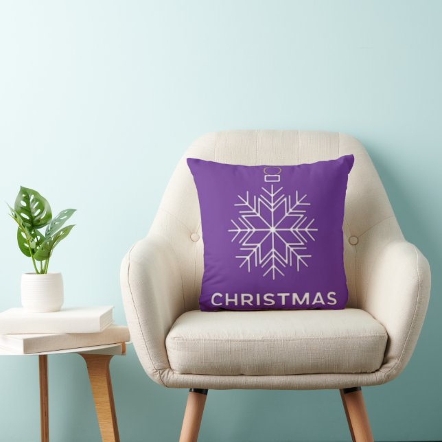 Christmas Snowflake Ornament Throw Pillow (Chair)