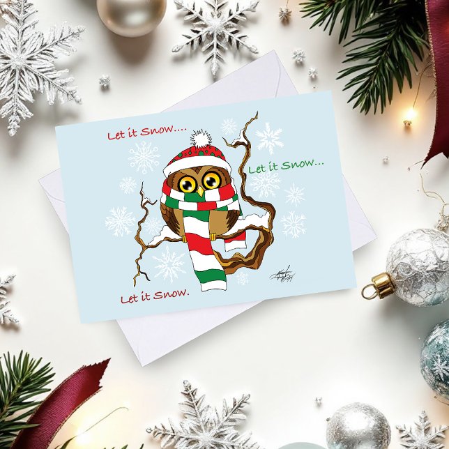 Christmas Snowflake Owl Holiday Card (Creator Uploaded)