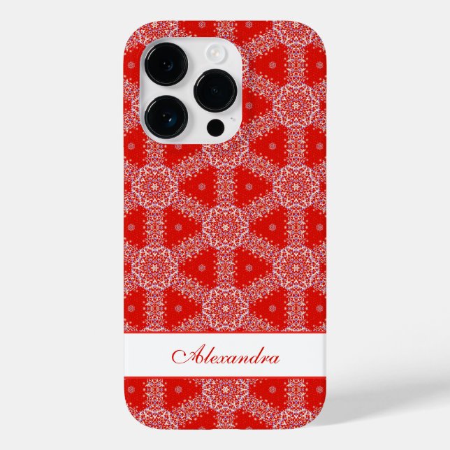 Christmas Snowflake Pattern Personalized Red Case-Mate iPhone Case (Back)