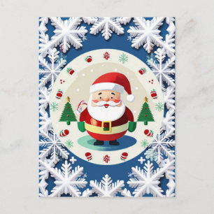 Christmas Snowflake Pattern Postcard
