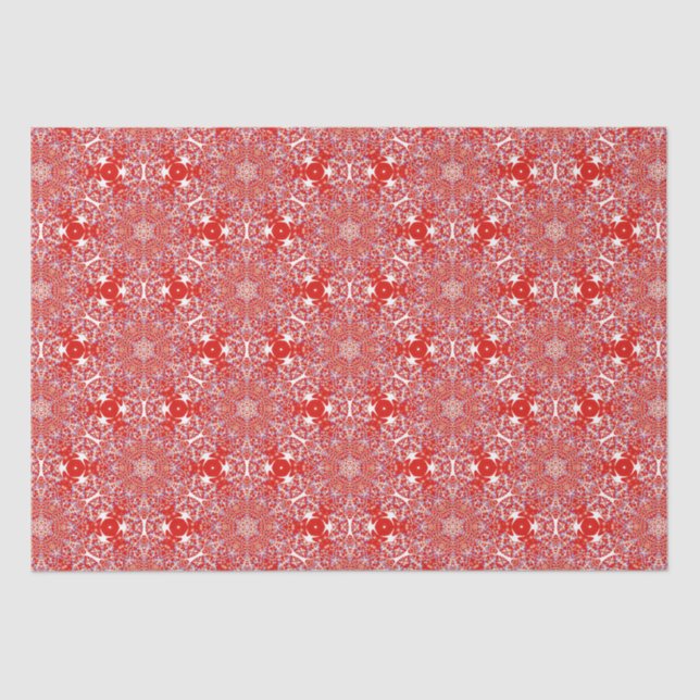 Christmas Snowflake Pattern Red Luxury Tissue Paper (Front)