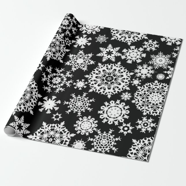 Christmas Snowflake Pattern wrapping paper (Unrolled)