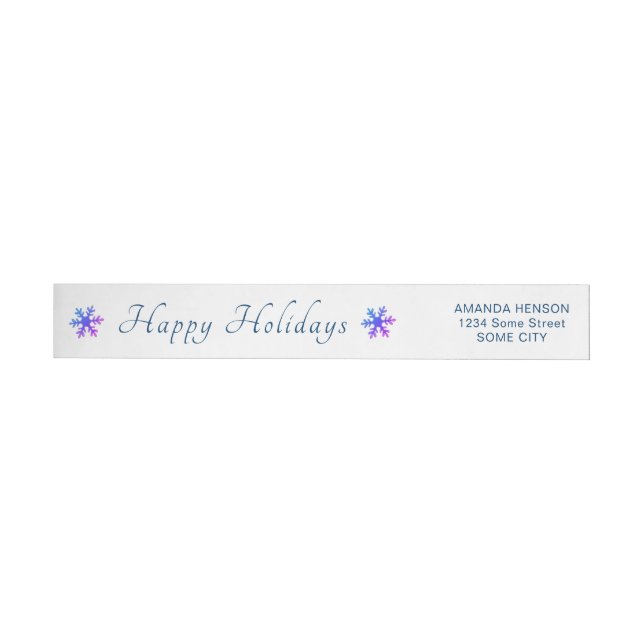 Christmas Snowflake Personalized Holiday Wrap Around Label (Individual)