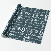 Christmas Snowflake Repeating Name Personalized