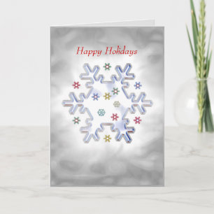 Christmas Snowflake Silver Holiday Card