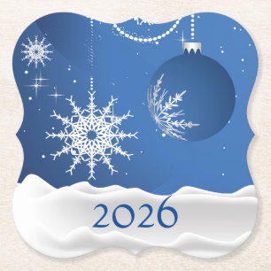 Christmas Snowflake Snow Coaster 2026 Add Name