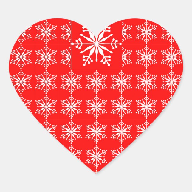 Christmas Snowflake Stickers in Red and White. (Front)